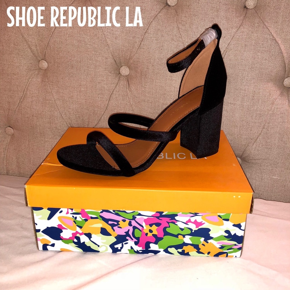 Shoe Republic LA Black Velvet Heels